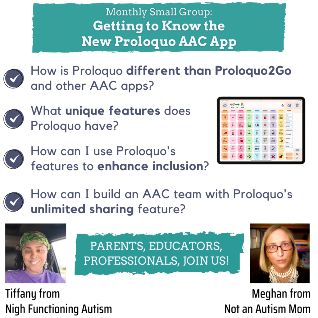 a flyer for our Proloquo virtual workshop